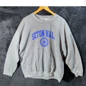 Seton Hall University Pirates Crewneck Sweatshirt Men's Size XL Gray Pullover